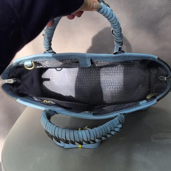 Kate Spade Blue Leather Tote Bag - Picture 3 of 3